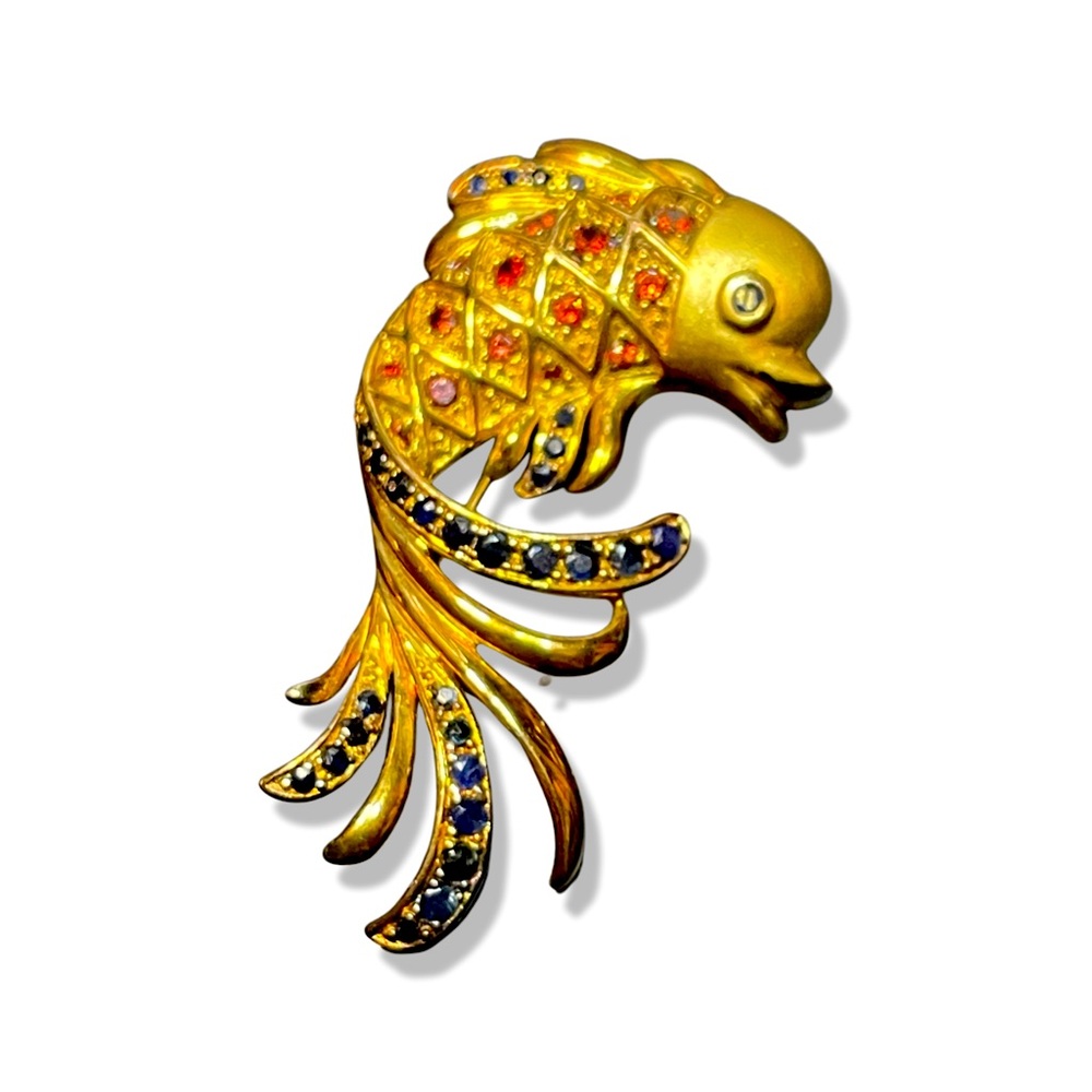 STERLING SILVER and semi precious stones brooch.